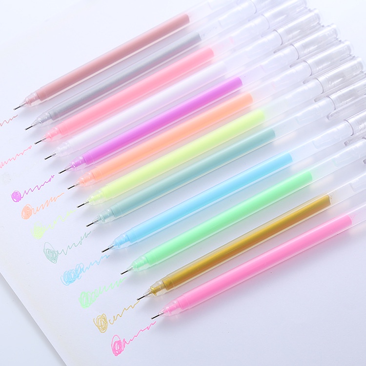 Bút dạ quang nhiều màu Bút mực gel màu Pastel đánh dấu trang trí dùng cho sổ tay và văn phòng