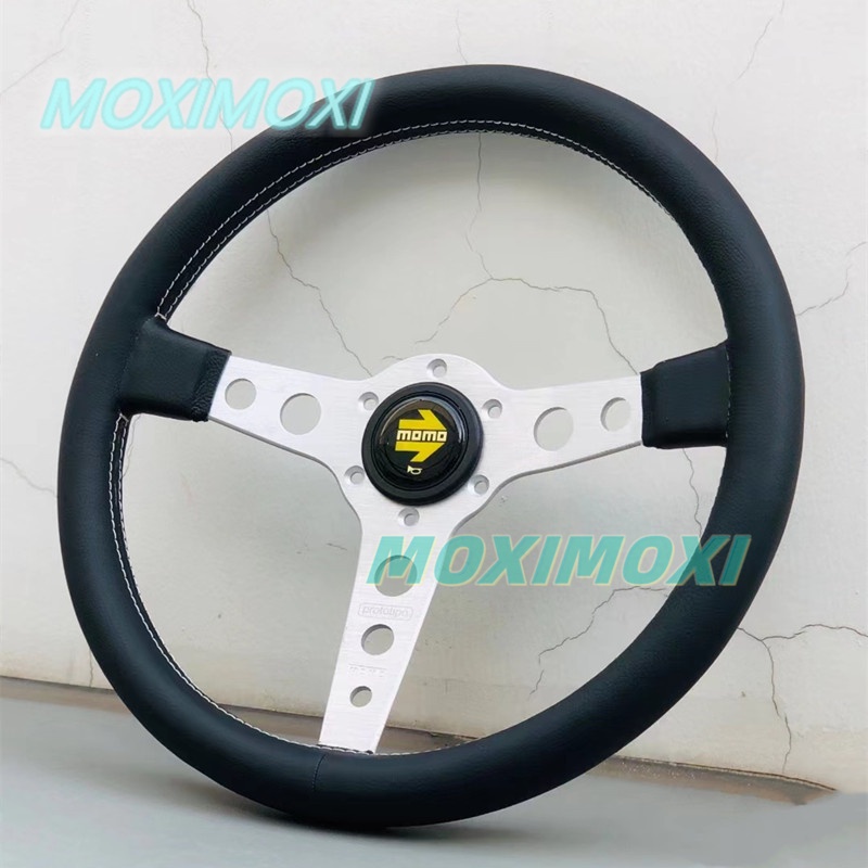 Momo Vô Lăng Da Cao Cấp 14 inch Kèm logo momo
