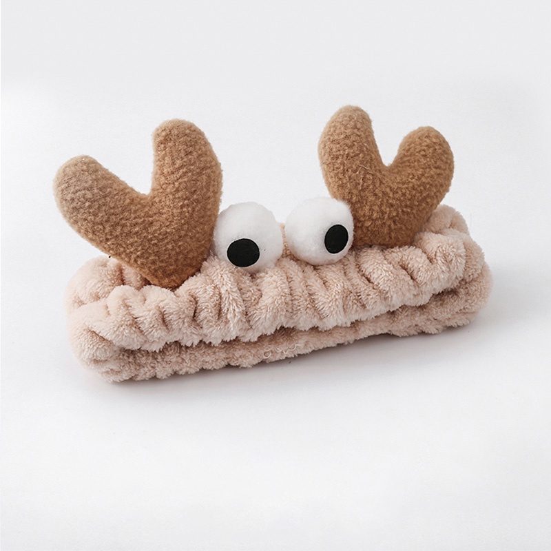 Băng đô Haimeikang chất liệu vải lông họa tiết dễ thương phong cách Hàn Quốc dùng khi rửa mặt