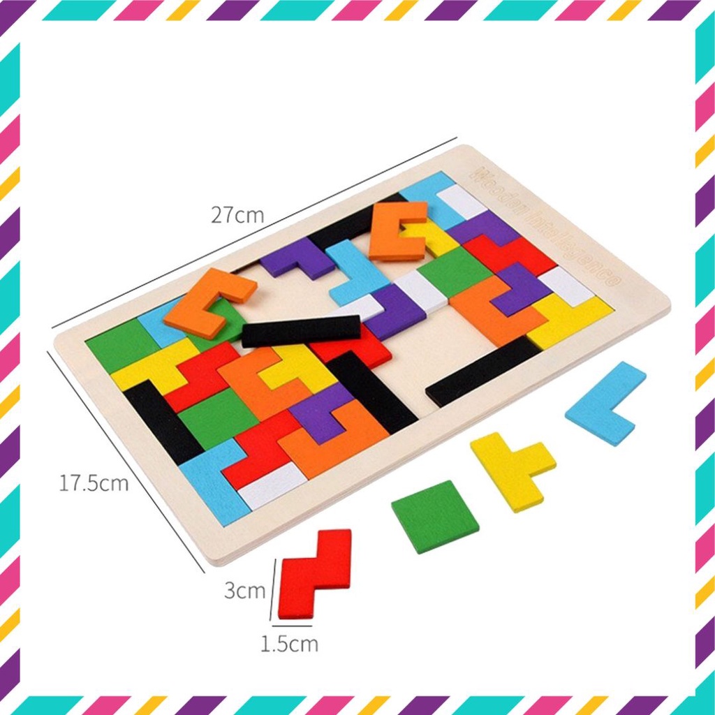 Đồ chơi xếp hình thông minh, đồ chơi ghép hình Tetris xếp gạch