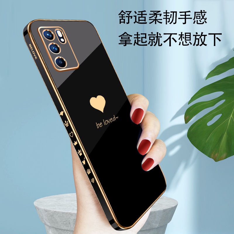 Ốp Điện Thoại Silicon Mềm Hình Vuông Mạ Viền Sang Trọng Cho oppo reno5 5PRO RENO6 6PRO RENO6Z RENO7 RENO7 PRO
