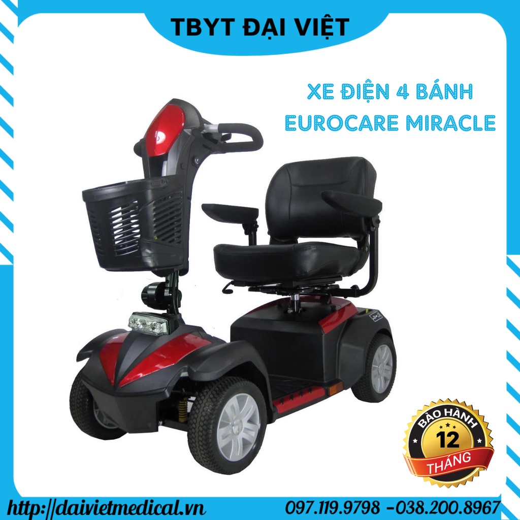 Xe lăn điện 4 bánh EUROCARE MIRACLE cho người già, người khuyết tật