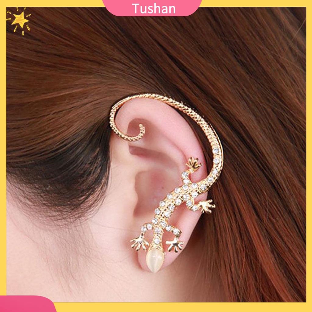 Khuyên kẹp vành tai đính đá hình thằn lằn độc đáo TUSH