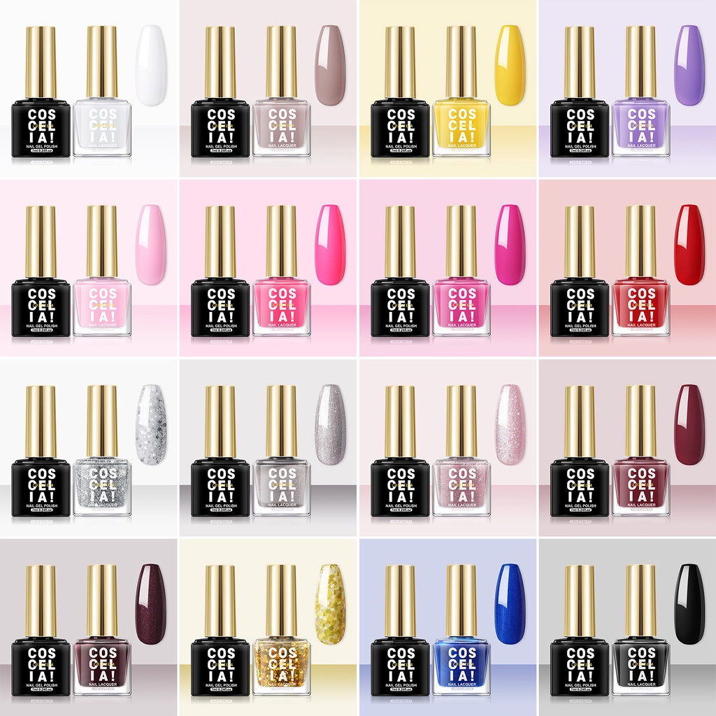 Bộ 1 Lọ Gel Sơn Móng Tay 7ml Và 1 Lọ Sơn Móng 7ml Có 16 Màu Sắc Tùy Chọn Tiện Dụng