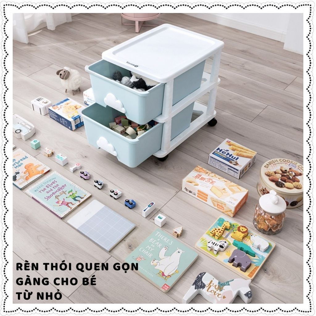 Tủ nhựa cho bé đựng quần áo giày dép đồ chơi mỹ phẩm 3 4 5 ngăn tủ để đầu giường cho mẹ & bé chính hãng Yeya Zozon