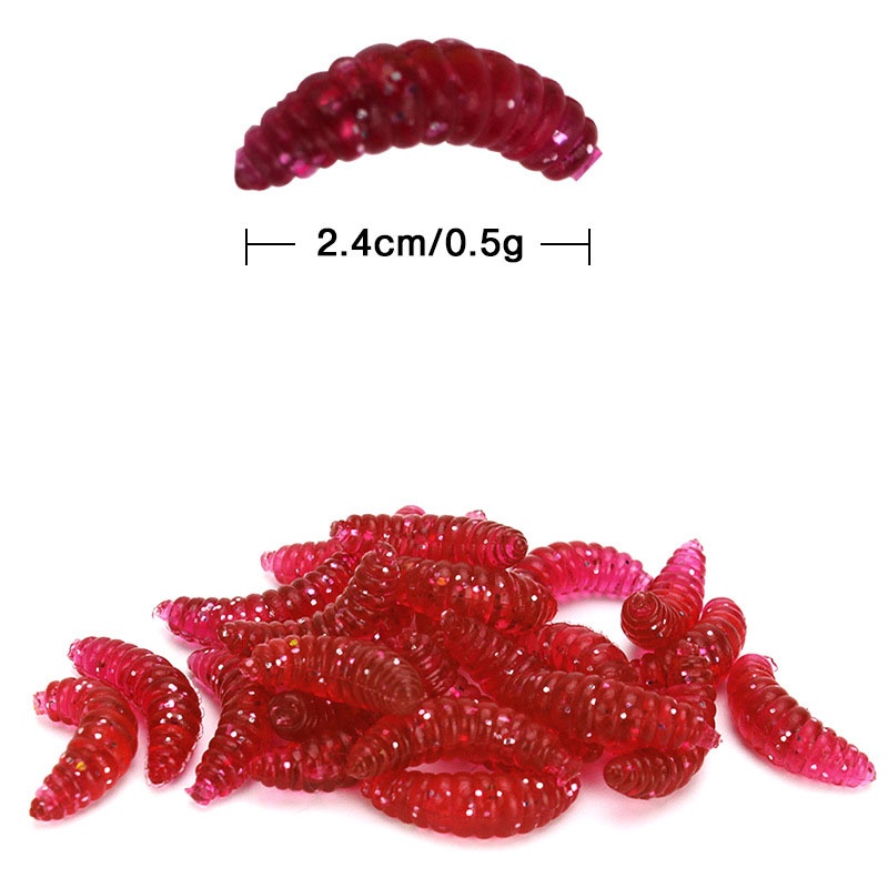 Set 50 Mồi Giả Mềm Thu Hút Câu Cá 2cm 0.5g