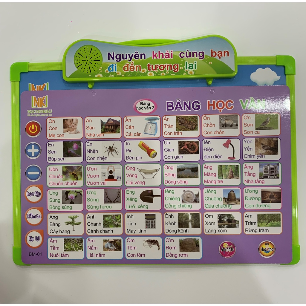 Bảng chữ cái điện tử thông minh dạy học âm vần tiếng Việt 7 chủ đề cho bé hàng Nguyên Khải chính hãng