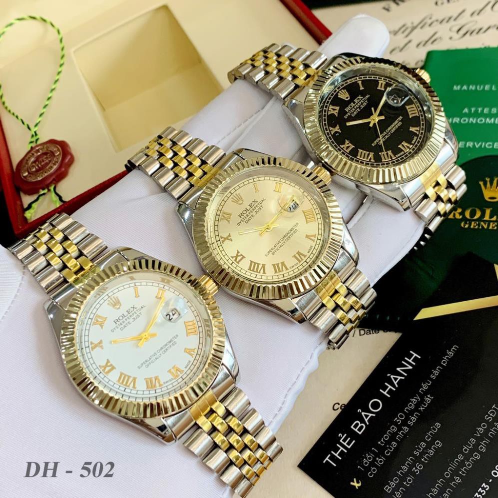 Đồng hồ nam RL máy pin mặt tròn viền băm dây kim loại cao cấp DH502 - Shop115 | BigBuy360 - bigbuy360.vn