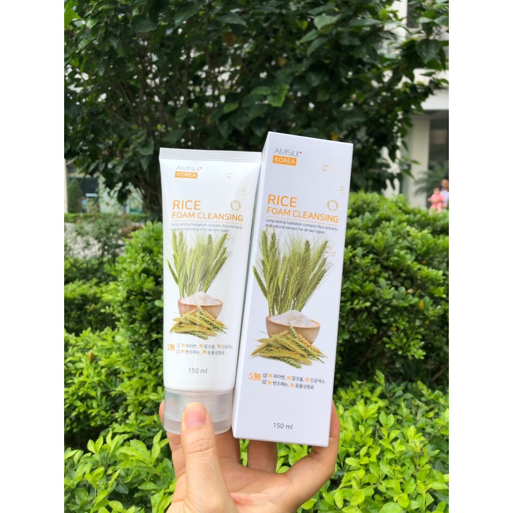 Sữa rửa mặt sạch dịu nhẹ, loại bỏ bụi bẩn, tạp chất dành cho mọi loại da - hàng chính hãng Amisilk Hàn Quốc