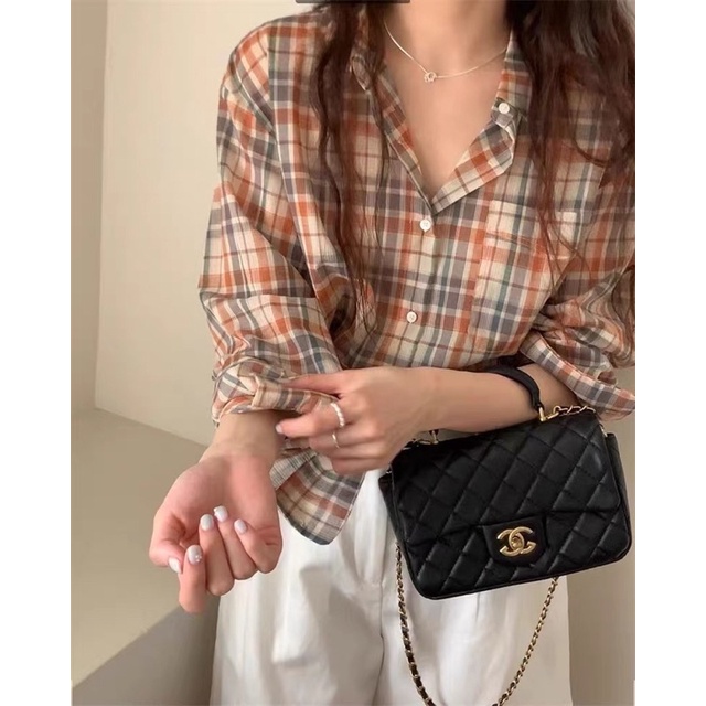 Sơ mi kẻ Hàn suông