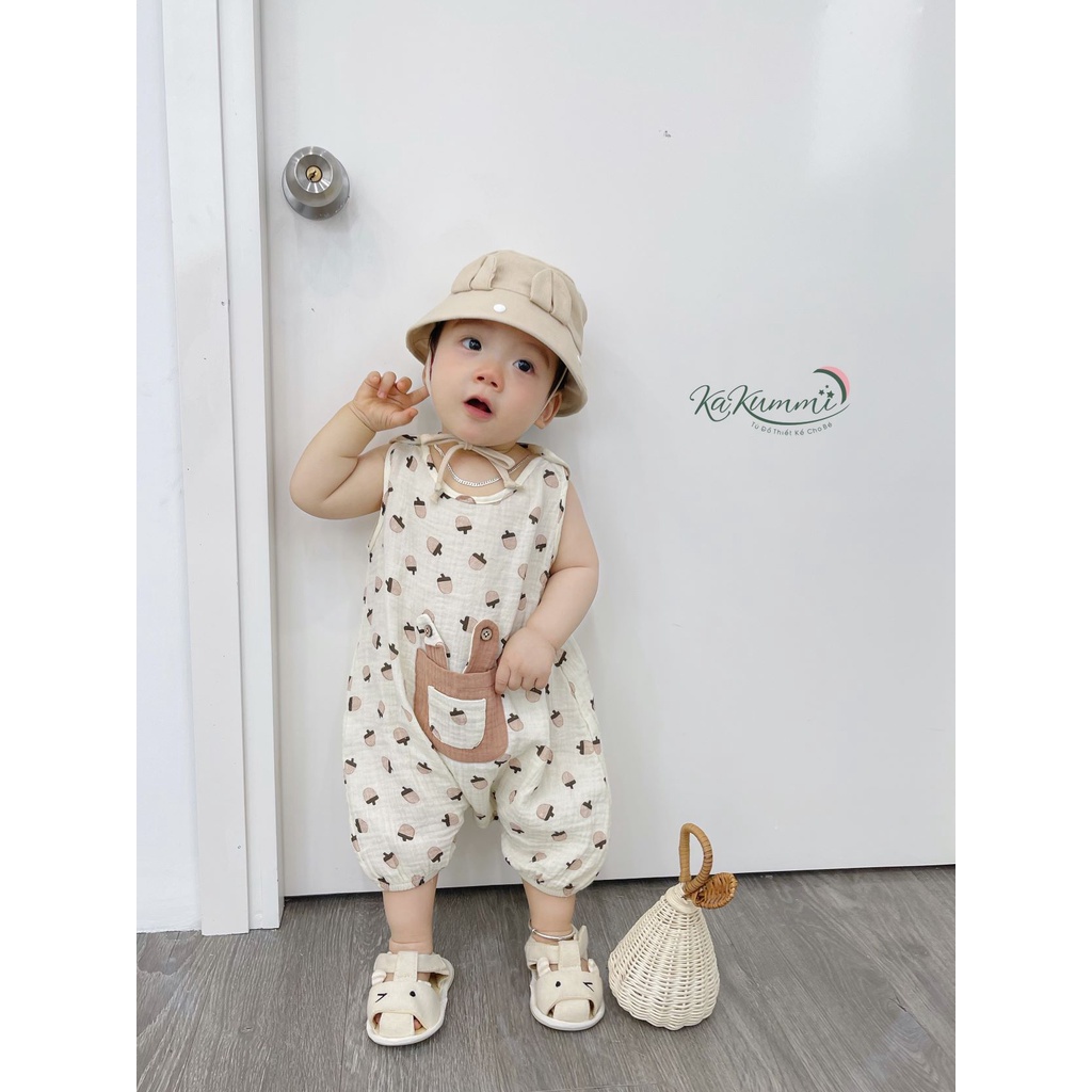 Body chip túi tai thỏ chất liệu xô Muslin 4 lớp (KM21-BD105)