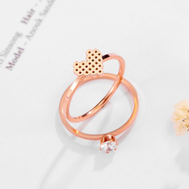 Bộ 2 Nhẫn Nữ Titan Không Đen TT 1358