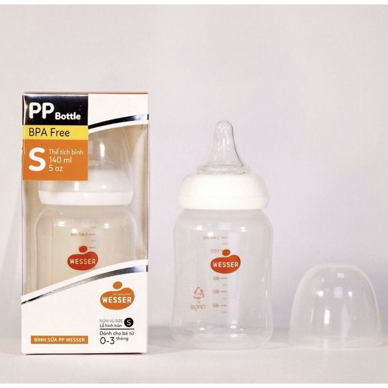 BÌNH WESSER PP CỔ HẸP 60ml/140ml/250ml.
