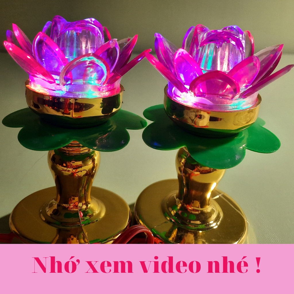 Cặp đèn thờ sen đủ màu...