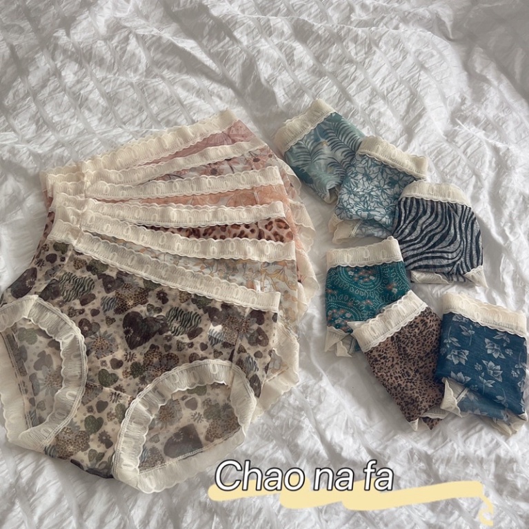 Quần Lót Nữ Tàng Hình Voan Tuyết Vintage Cao Cấp 9910 Nội Y Xanh chất thoáng mát cao cấp