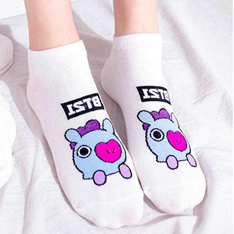 Vớ Cổ Thấp In Hình Bt21 Bts Hoạt Hình Dễ Thương