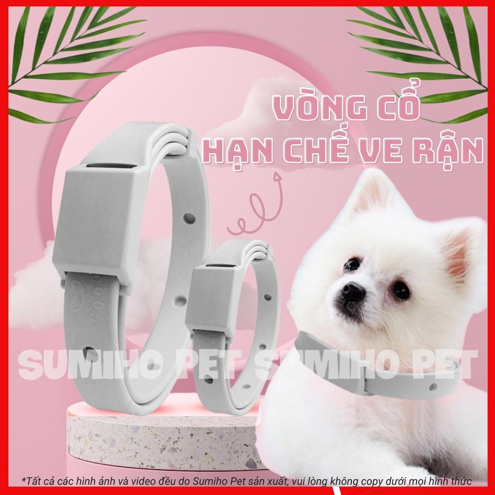 Vòng cổ hạn chế ve rận cho chó mèo (vòng cổ tối đa 44cm)