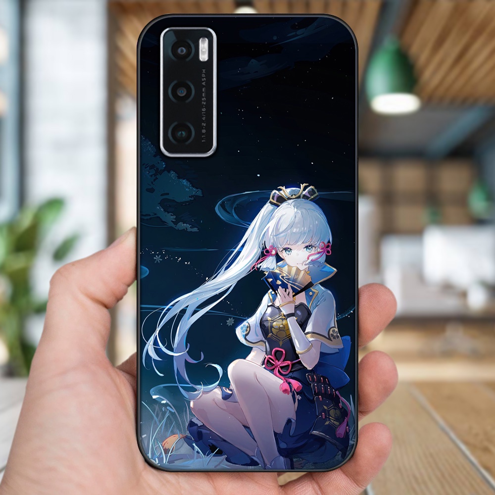 Ốp lưng Vivo V20 SE viền đen in hình Ayaka Genshin Impact