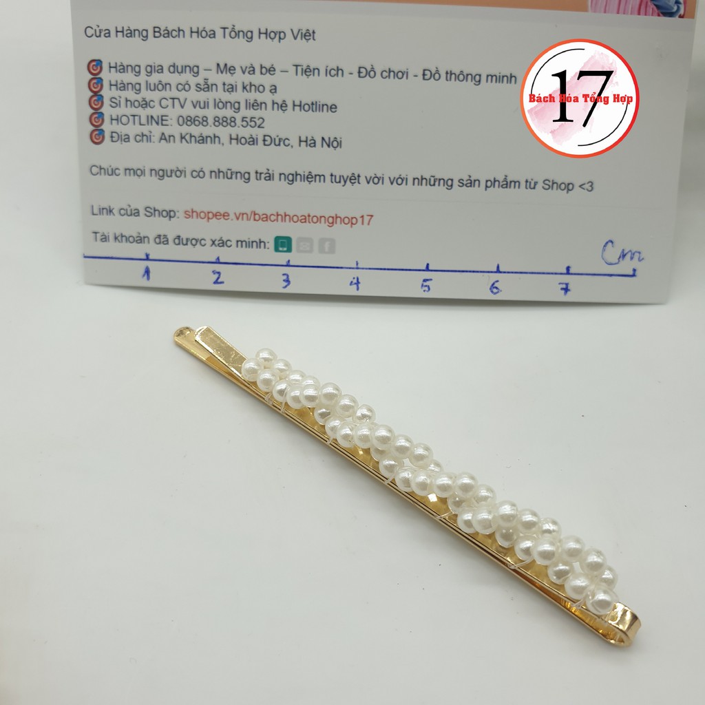 Kẹp tóc giả ngọc trai đẹp nữ tính, phụ kiện tóc cho các bạn nữ