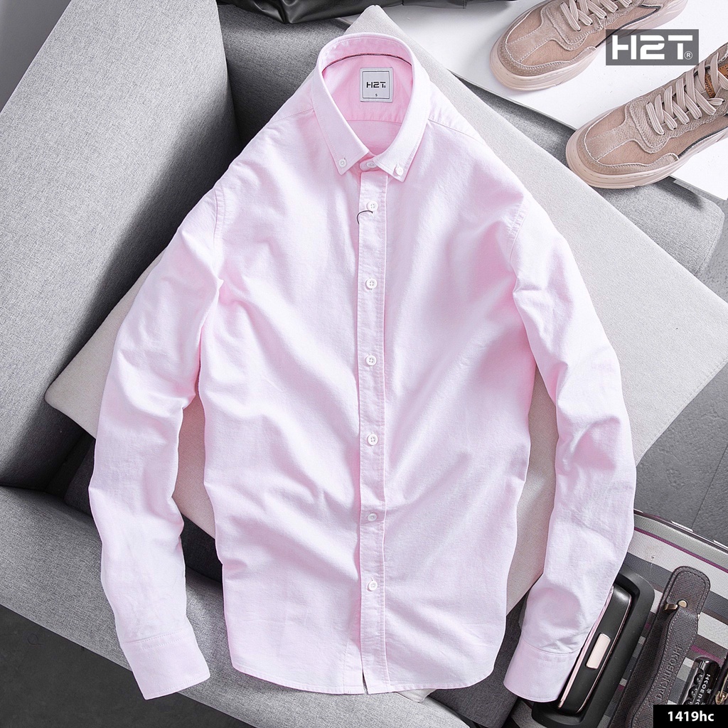 Áo Sơ Mi Nam Dài Tay H2T Kiểu Dáng Slim Fit, Chất liệu Modal Ít Nhăn, Bên Trong Cổ Áo Phối Viền Sọc Tinh Tế 1419 | BigBuy360 - bigbuy360.vn