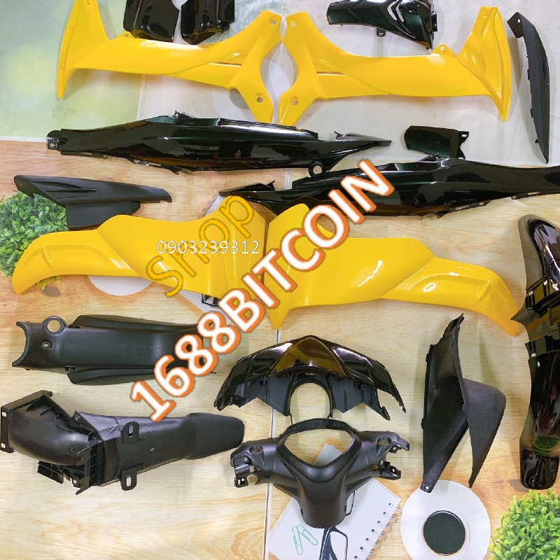 Bộ dàn áo xe jupiter GRAVITA - vỏ nhựa xe Jupiter MX,Màu VÀNG nhựa ABS cao cấp