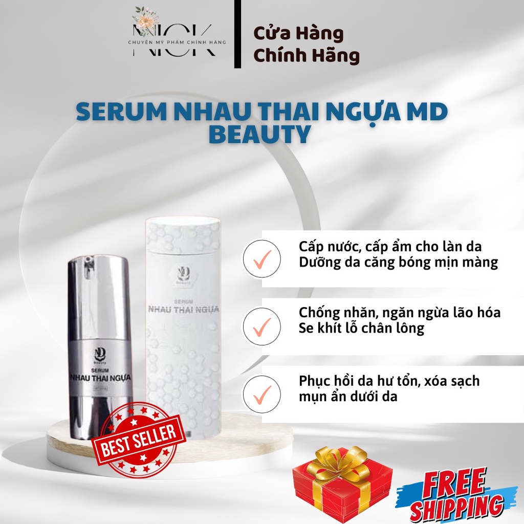 Serum Nhau Thai Ngựa MD Beauty Làm Căng Bóng Da, Giảm Nhăn, Mờ Thâm