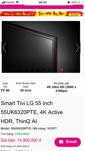 Tivi LG 55 in UK6320 (2018)-4K (tìm kiếm bằng giọng nói)