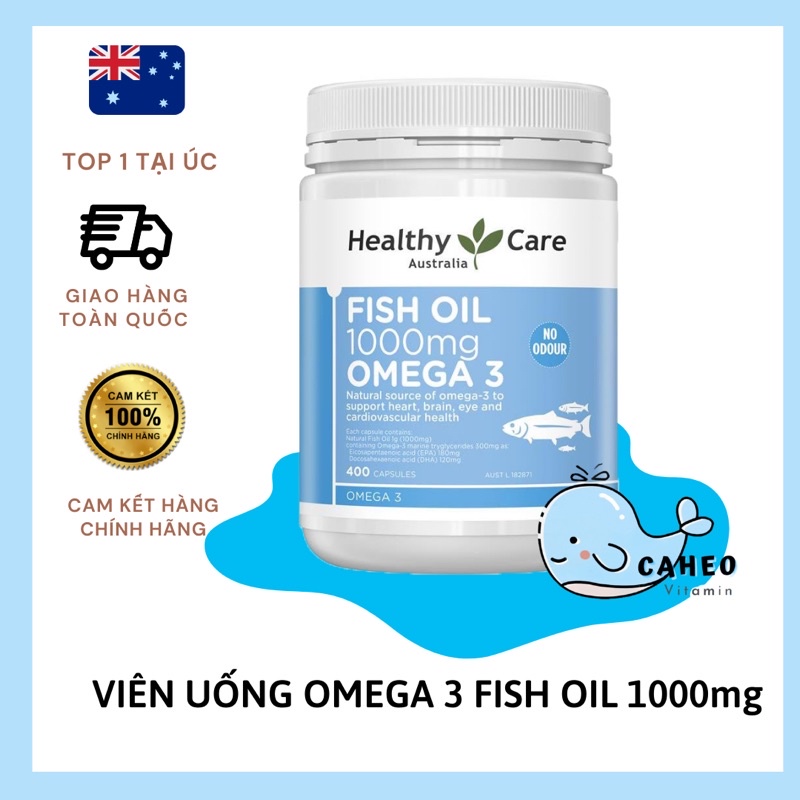 Omega 3 dầu cá tự nhiên Healtycare 1000mg_ 400viên