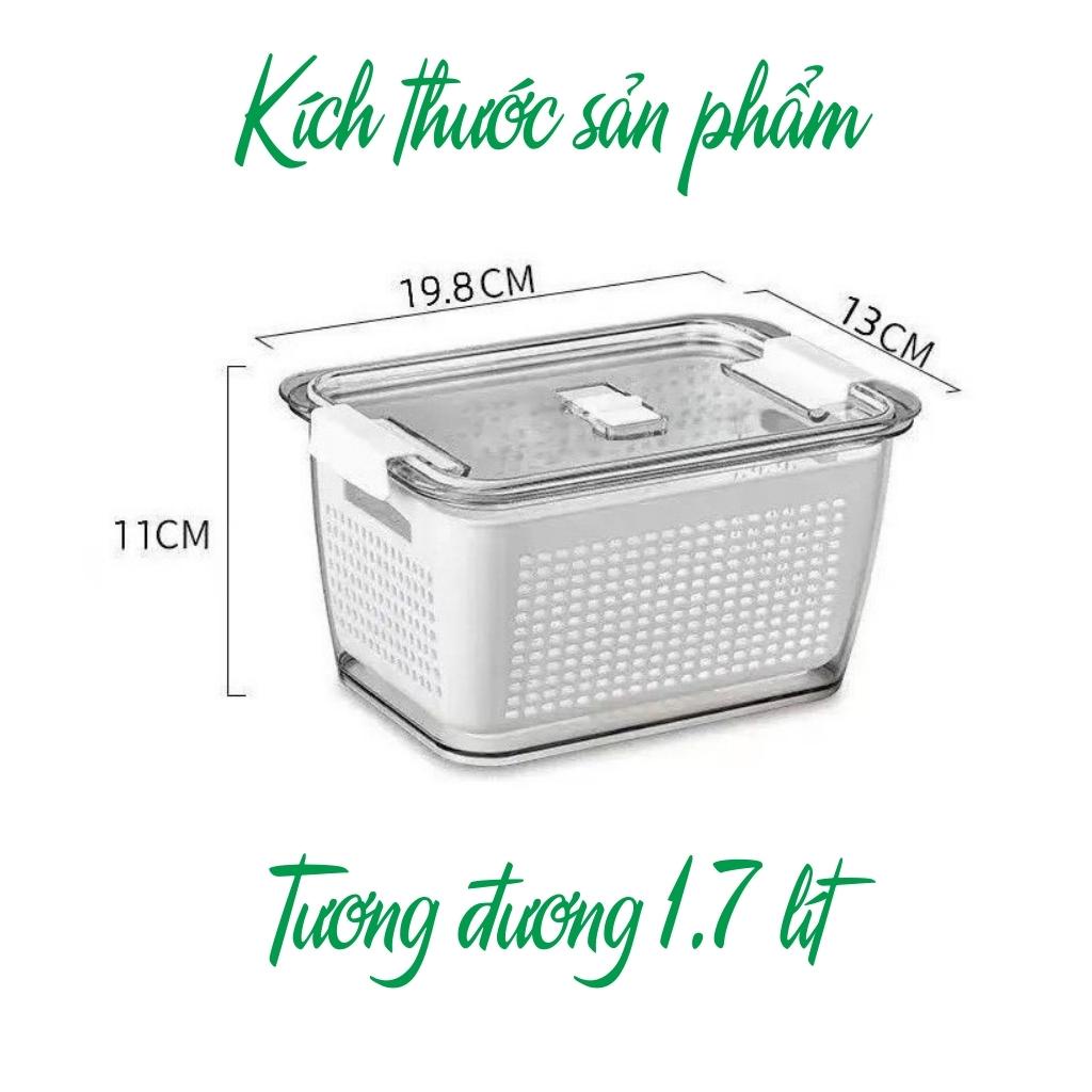 Hộp đựng thực phẩm tủ lạnh 2 lớp đựng đồ ăn bảo quản rau củ tươi ngon MUL55