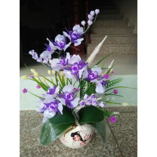 nguyên liệu tự làm hoa đá pha lê để bàn + chậu tương ứng(tùy thời điểm mẫu chậu khác)