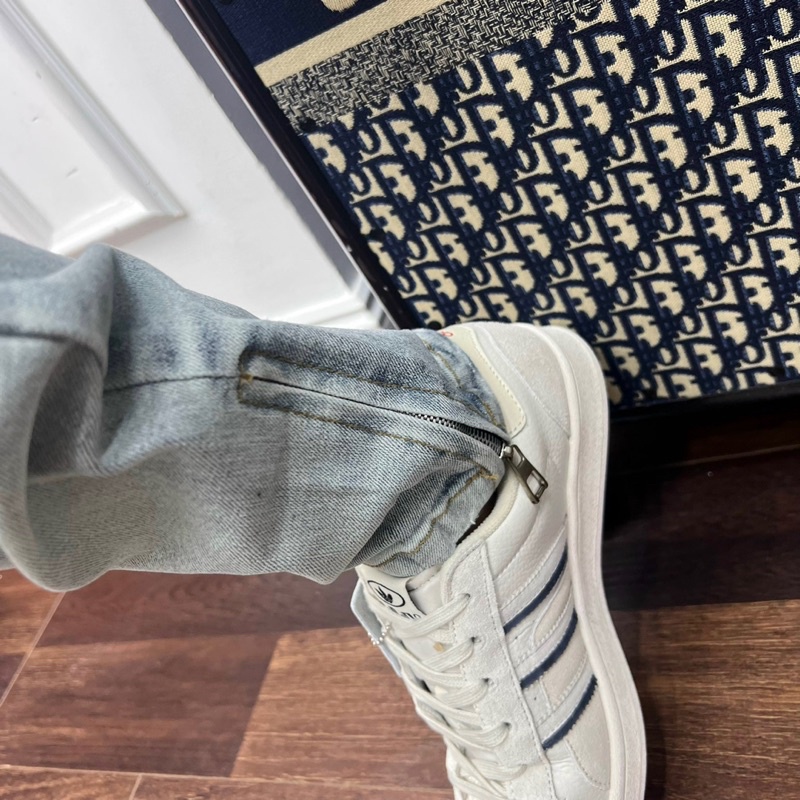 Quần Jean Dài Nam Vá Da Khoá Ống Phong Cách Thời Trang Cao Cấp, From Dáng Skinny