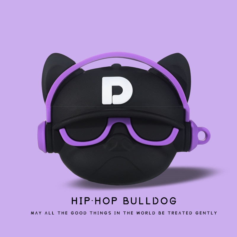 Ốp airpods 1 2 3 Pro hình chó bull hiphop đỏ cool ngầu