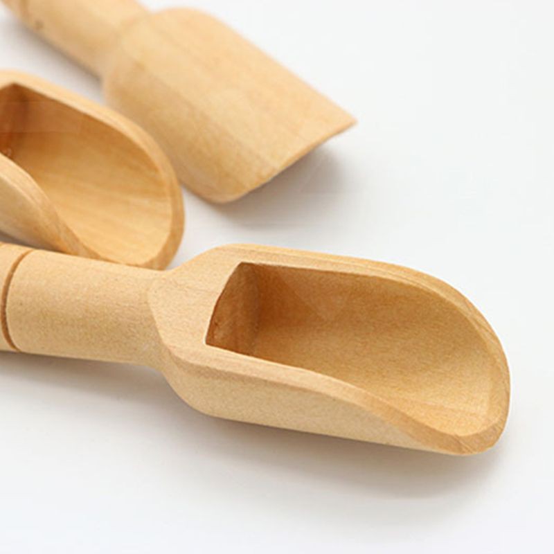 Wood Small Little Mini Wooden Spoon Scoop Salt Sugar Condiment Cooking Tools