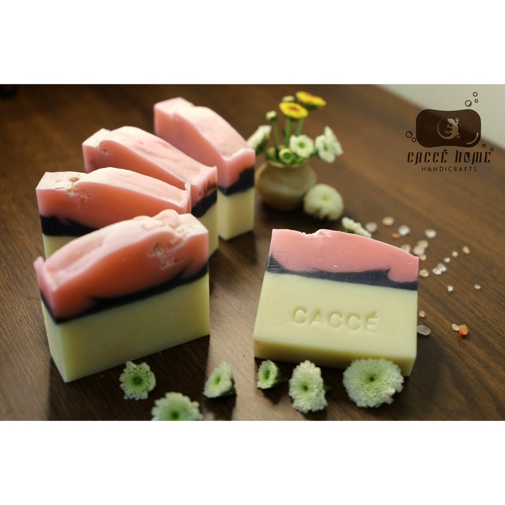 Xà phòng sữa dê dành da khô môi trường máy lạnh hương bạch đàn chanh Caccé Home (Handmade soap)