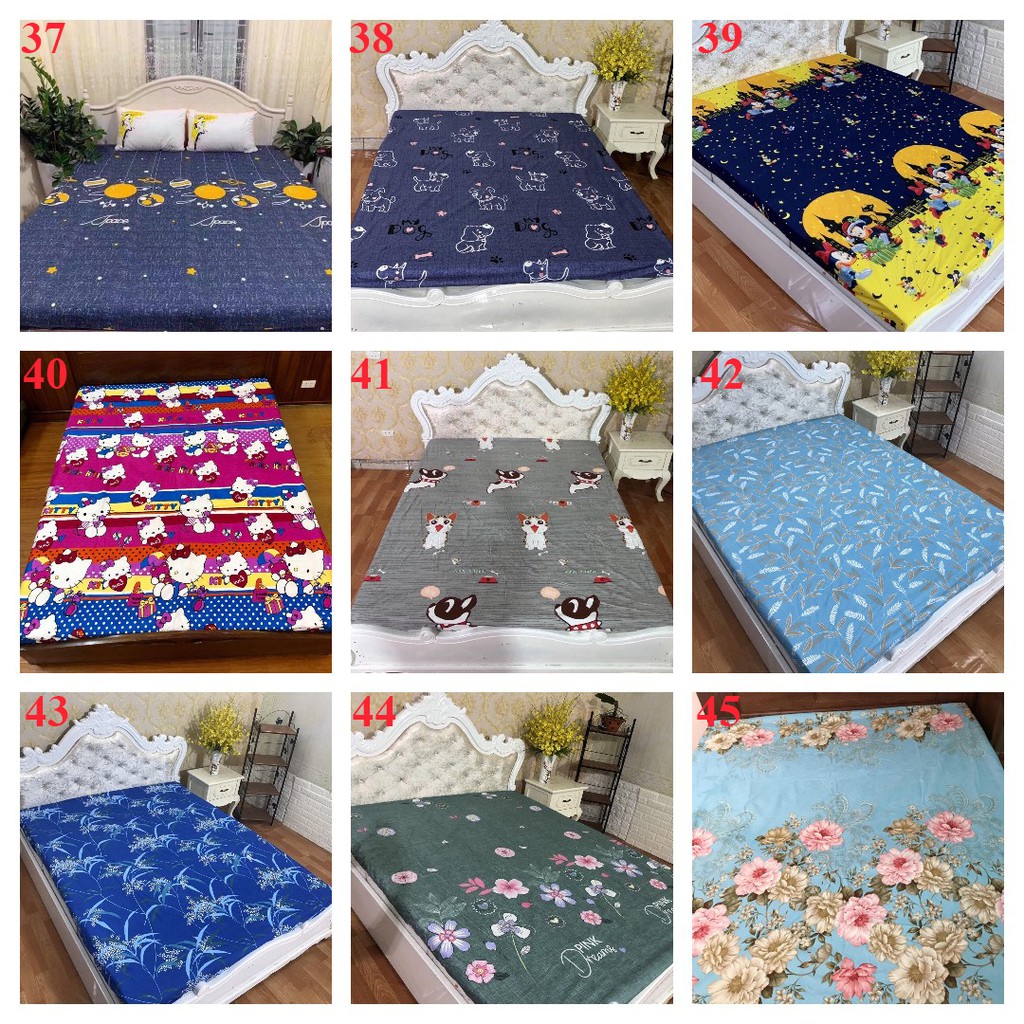 Sale ga chống thấm giường 1m2 cotton hoa văn chát chọn mẫu