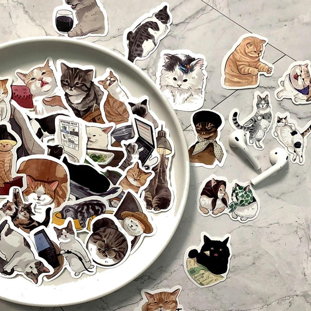 Sticker Dán Trang Trí Sổ Tay DIY Hình Mèo PEWANY Đa Năng Dành Cho Xe Hơi / Guitar / Ván Trượt