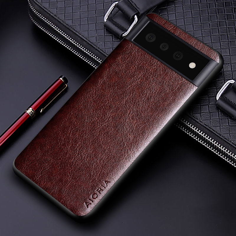 Bao da pu sang trọng cho google pixel 6 pro 6a coque với vỏ điện thoại thiết kế màu rắn doanh nhân