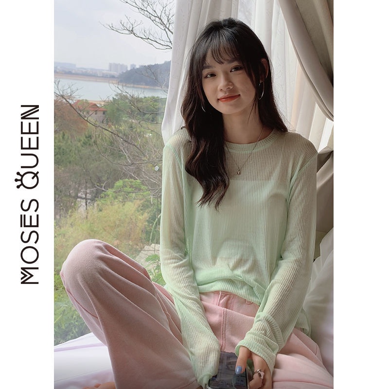 Áo thun tay dài màu sắc thời trang mùa hè cho nữ