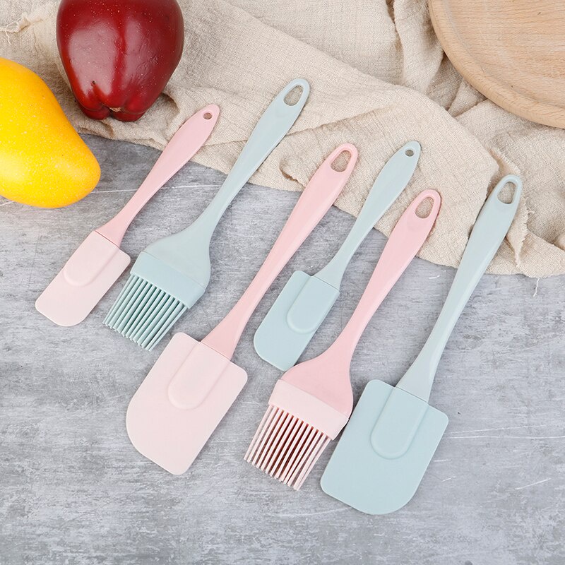 Set 3 dụng cụ phới trộn bột và cọ bằng silicon bền bỉ dùng làm bánh cho nhà bếp