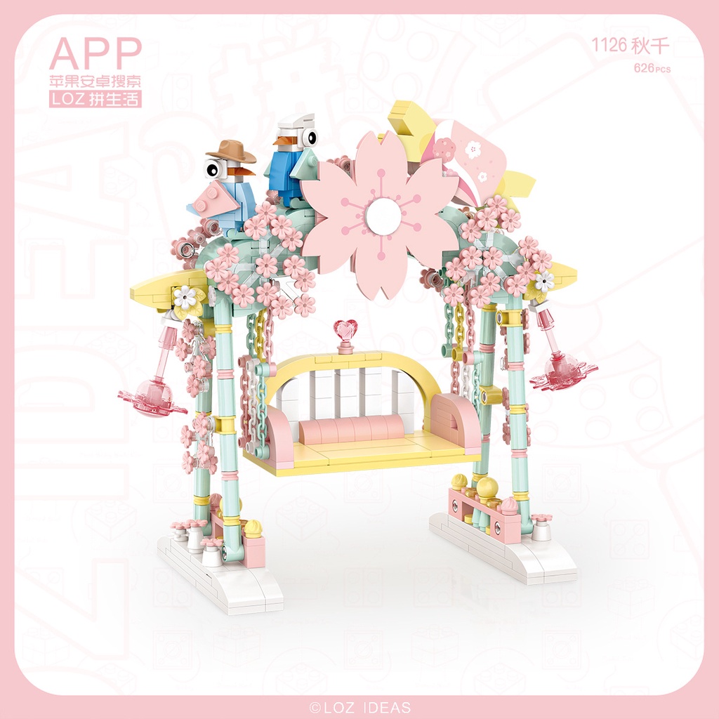 LOZ Đồ Chơi Lắp Ráp Mô Hình Máy Bay Mini 1126 Xích 1124