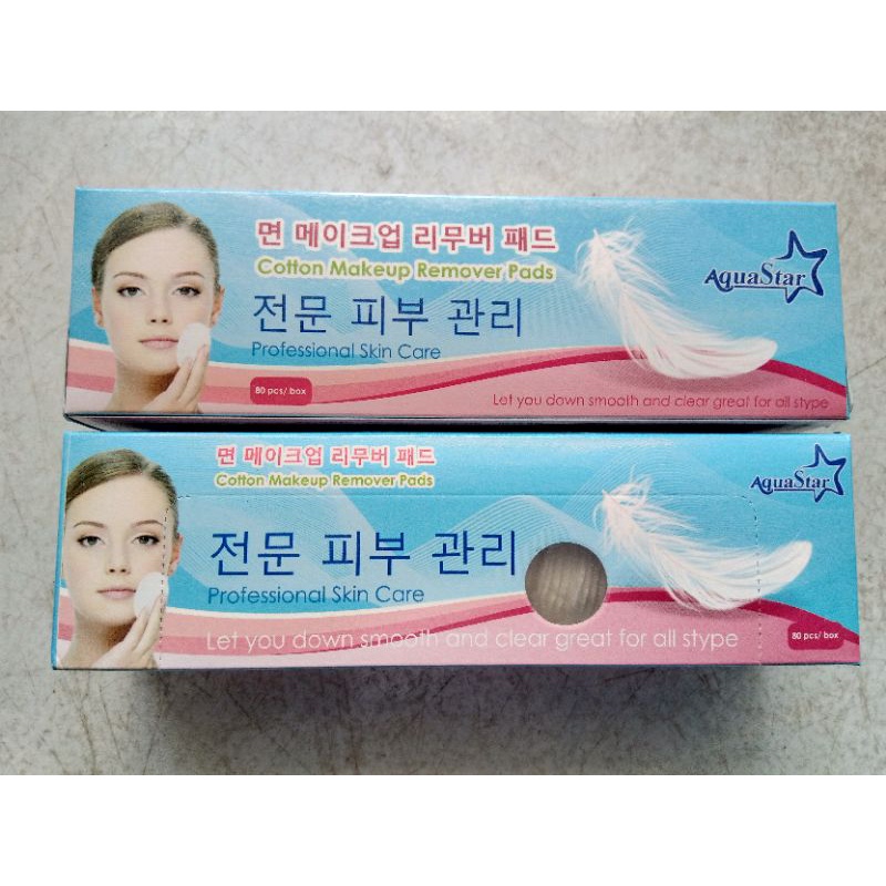 [Hộp/80 miếng] Bông tẩy trang cao cấp AquaStar