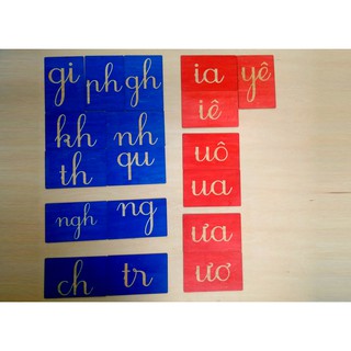Chữ nhám âm kép tiếng Việt - giáo cụ Montessori