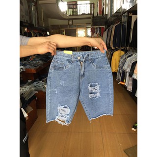 Quần jean ngố nữ baggy rách bụi
