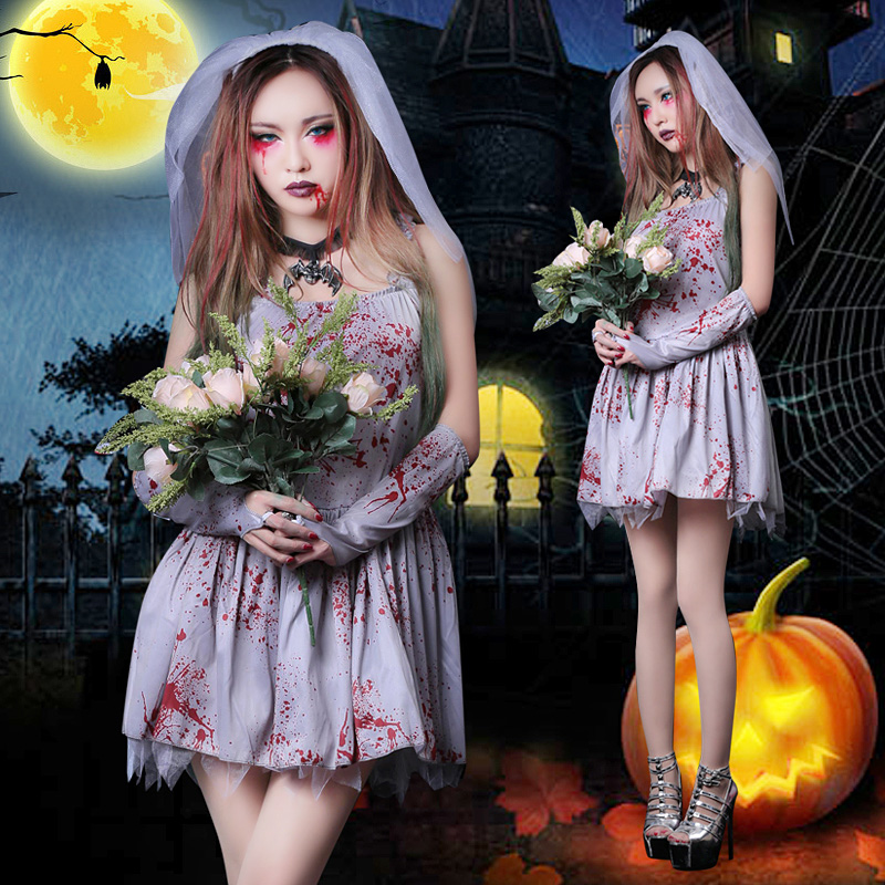 Halloween vai trò chơi cosplay trang phục nữ kinh dị Ma Cà Rồng quần áo người lớn ma cô dâu Zombie Bộ