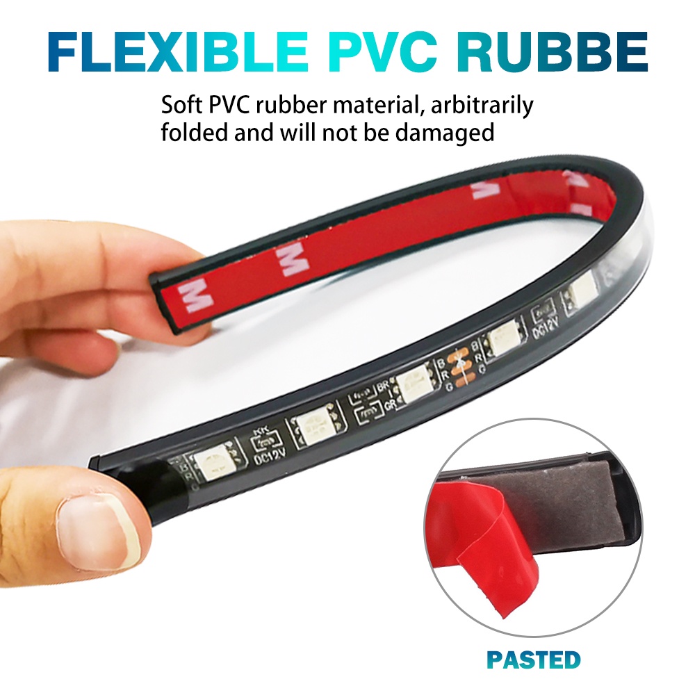 UNI-SHINE 4PCS 12 LEDs Car Interior Decorative Lighting USB RGB LED Light Strip ( Foot Lamp / Door Side / Car Interior )