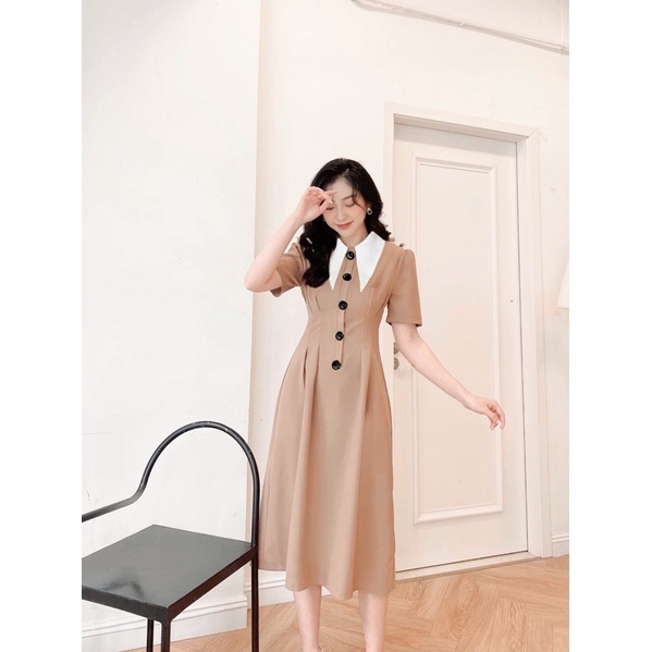 Đầm xoè dự tiệc cổ trắng
