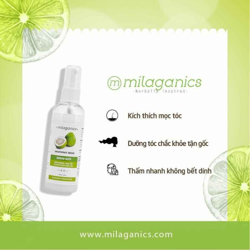 Combo 2 Serum Bưởi Milaganics (100ml/ Chai)