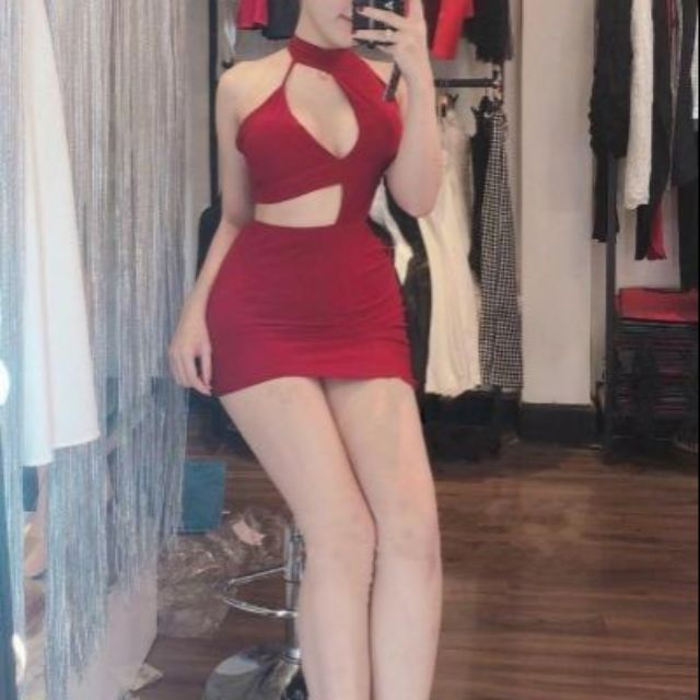 Đầm body khoét ngực ho eo sexy