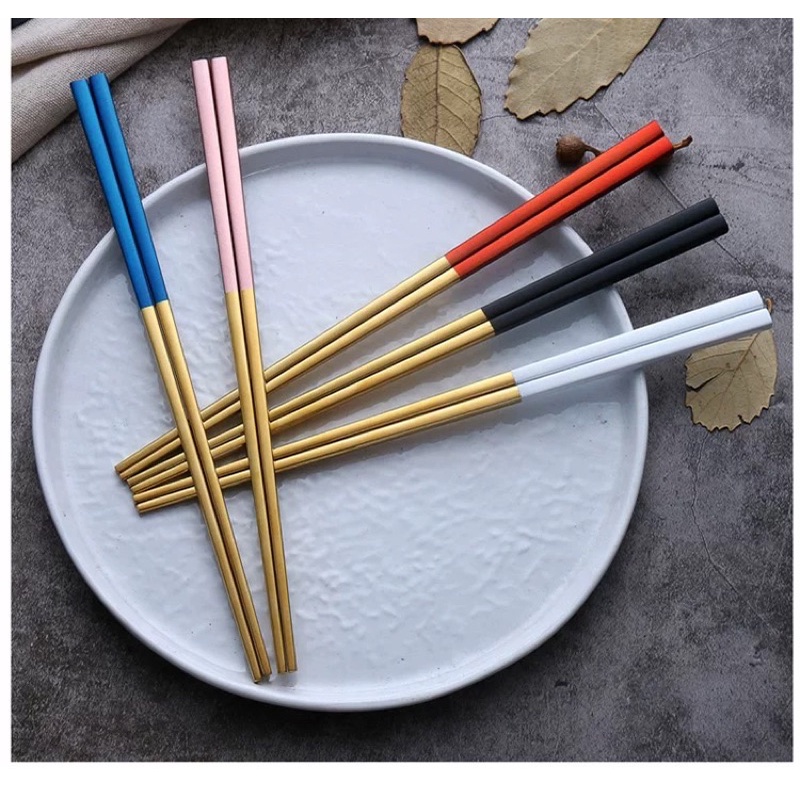 [LOẠI 1] VỈ 5 ĐÔI ĐŨA INOX VÀNG SUS 304 HÀN QUỐC CAO CẤP CHUYÊN DỤNG NHÀ HÀNG, KHÁCH SẠN, DECOR TRANG TRÍ