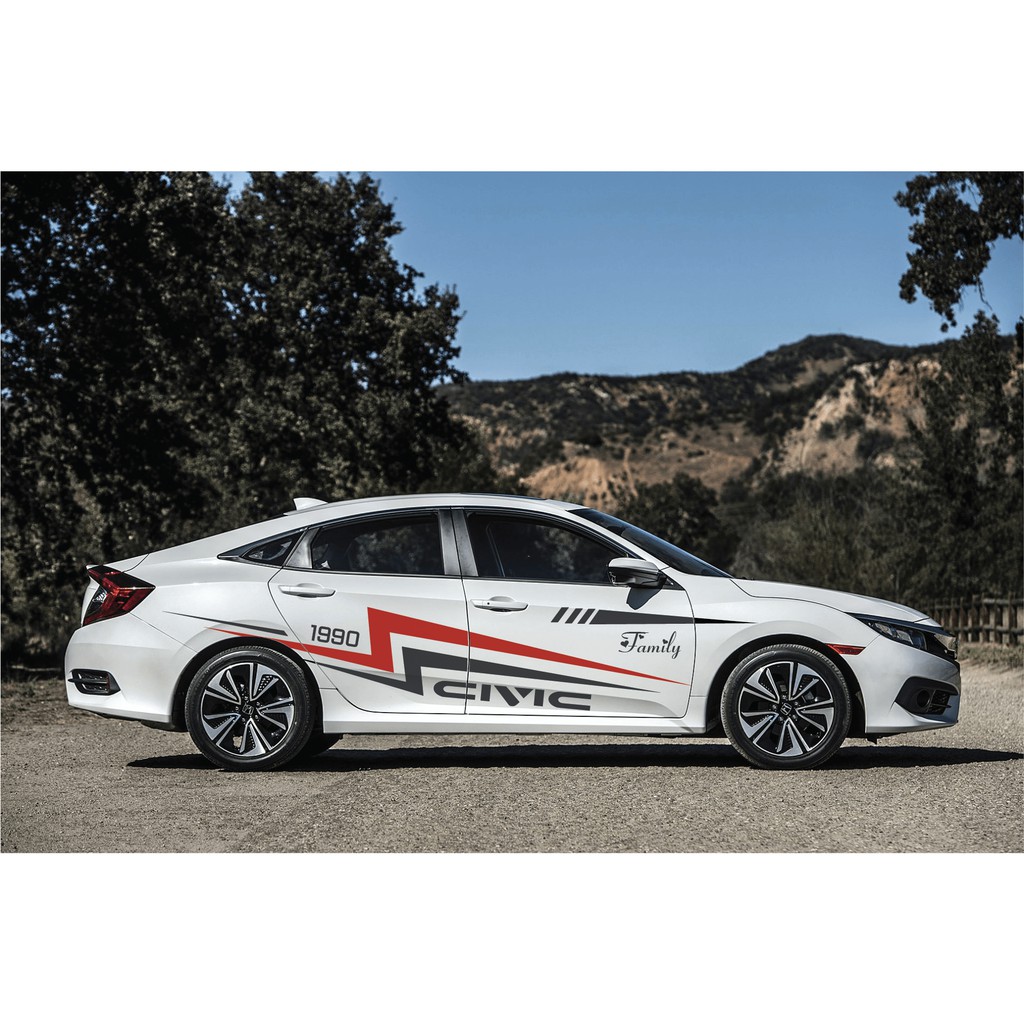Tem xe Civic phong cách cảnh sát Dubai - decal civic